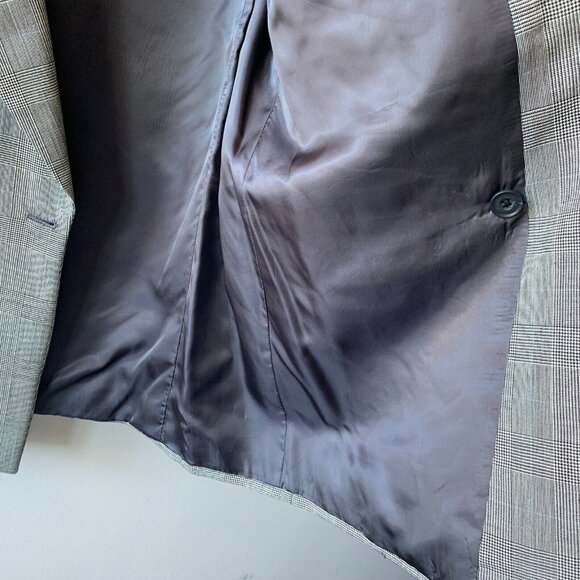 Vintage Norman Hilton Double Breasted Blazer Peak Lapel Wool Windowpane USA made - Picture 7 of 10